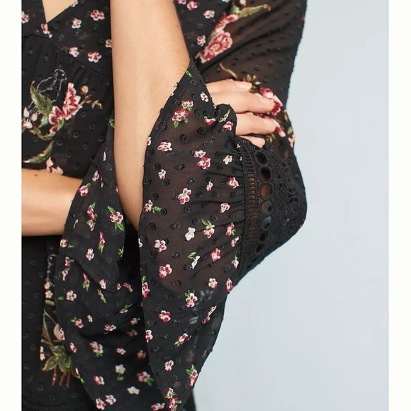 Maeve Anthropologie | Floral Swiss Dot Romantic Blouse - Picture 14 of 15